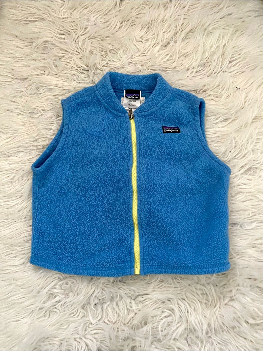 Patagonia Baby Synchilla® Fleece Vest Blue Size 24 Months Zip Up Unisex